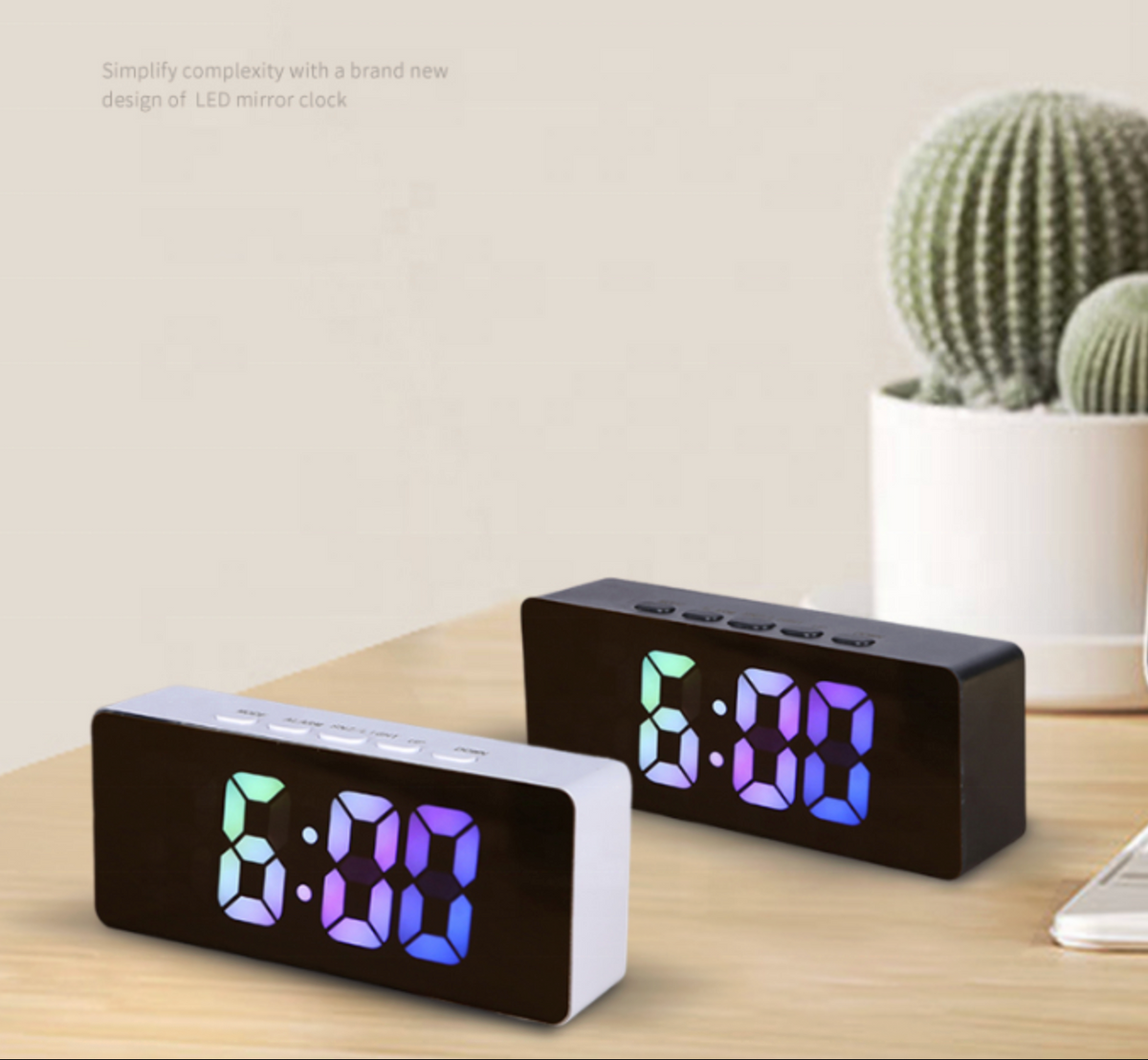 Nordic Style LED Digital Alarm Clock – Multifunctional Electronic Desk Clock for Students