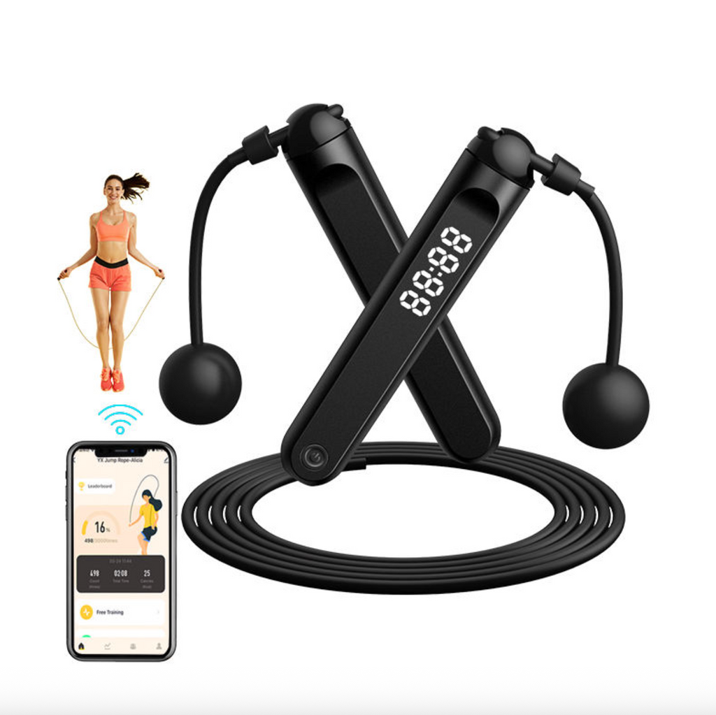 Smart Electronic Jump Rope – Adjustable PVC Cordless Skipping Rope with Digital Counter & App