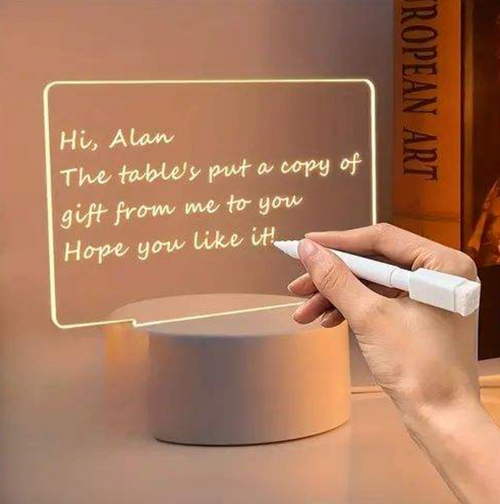 3D Acrylic LED Message Board Lamp – Rewritable Night Light for Bedroom & Living Room