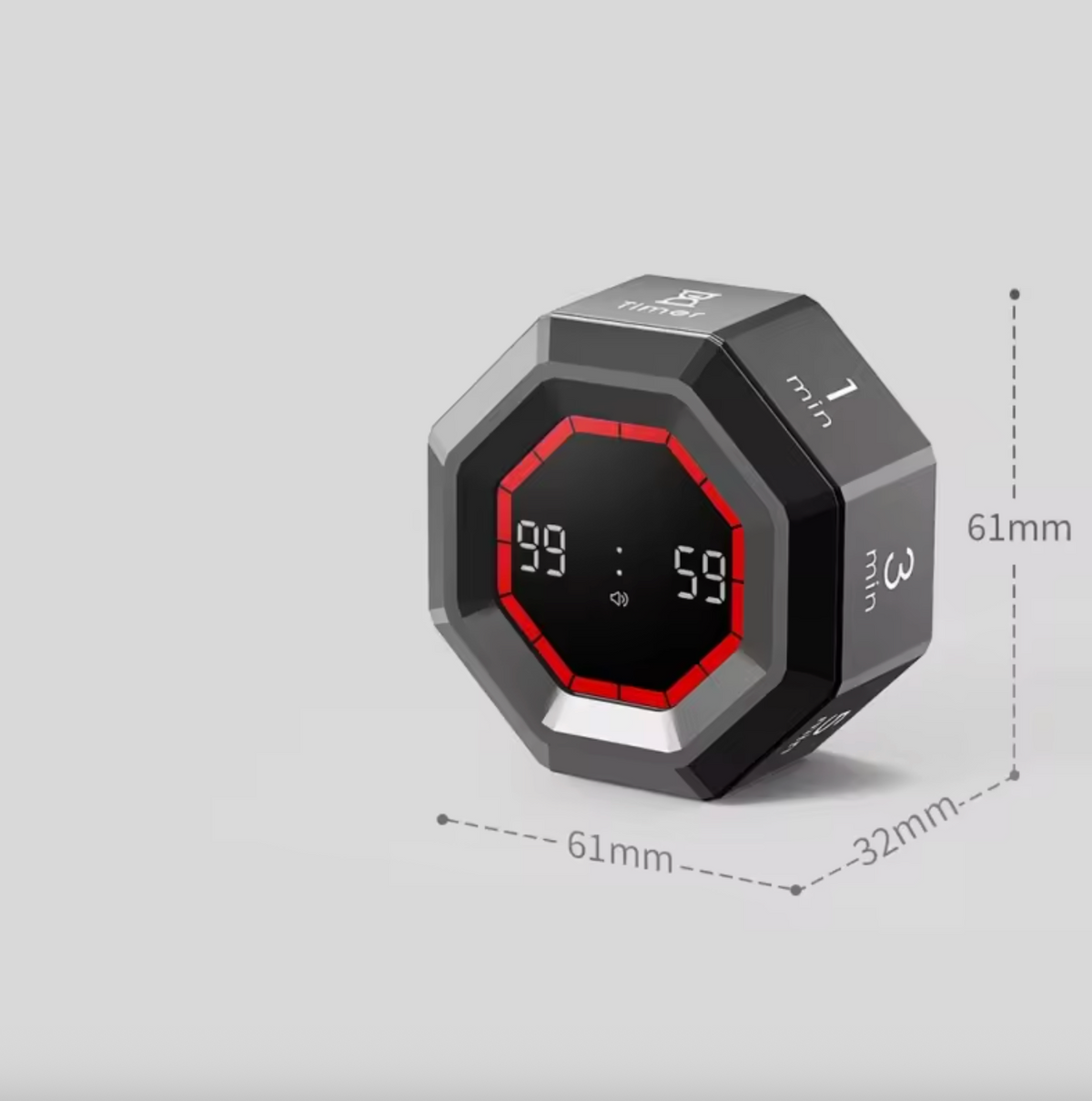 Gravity Flip Timer – Magnetic Digital Countdown Kitchen & Pomodoro Timer