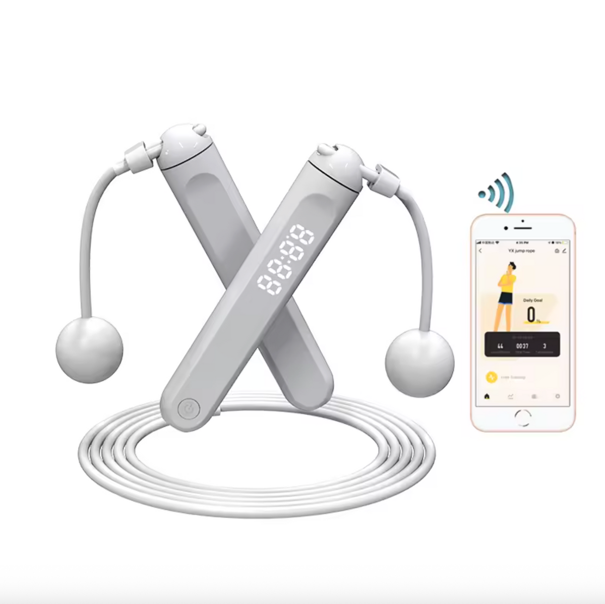 Smart Electronic Jump Rope – Adjustable PVC Cordless Skipping Rope with Digital Counter & App